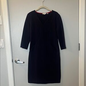 Navy Boden Bronte V-Neck Dress